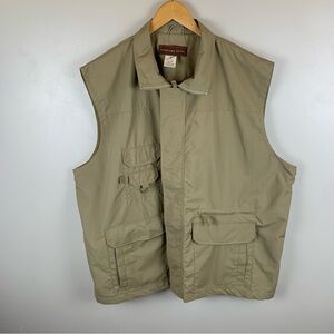 Vintage Woodland Trail Fishing Vest Mens XXL Tan Pockets Lightweight Mesh Lining